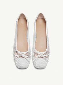 CUCCOO DOLLMOD Breathable Mesh Round Toe Women's Flat Shoes Halloween - White - View 2