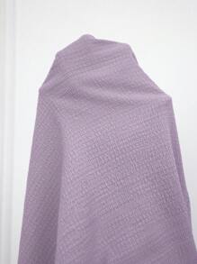 SHEIN LUNE Plus Size Solid Color Single Breasted Textured Fabric Short Sleeve Women's Dress - Mauve Purple - View 7