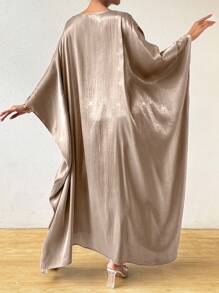 Rafferiza 女士优雅闪亮长裙，适合生日派对、婚礼宾客服装，秋季 - 香檳色 - 查看 3