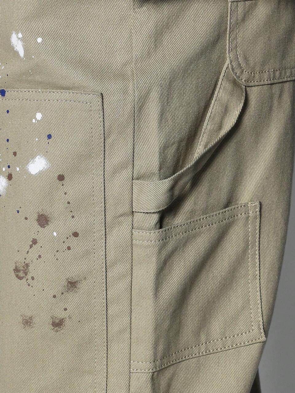 Pantaloni cargo da lavoro con effetto invecchiato e macchie di colore, pantaloni utility con gamba dritta casual, pantaloni da streetwear adatti per la Festa di San Patrizio e altri festival