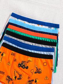青少年男孩内衣趣味汽车印花6条装可追溯棉质平角内裤 - 彩色 - 查看 5