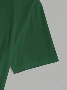 SHEIN Áo dài tay ngắn tay trơn cho nam 3 chiếc cho mùa hè - màu xanh lá - Xem 4