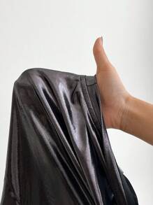 SHEIN EZwear Plus Size T-Shirt Dress With Special Coating Water Glossy Mirror Surface