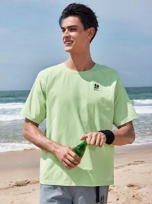 In My Nature Men Letter Graphic Short Sleeve Outdoor Tee For Summer