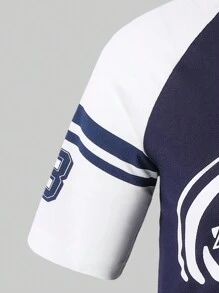 SHEIN 2 chiếc áo thun nam tay ngắn in họa tiết và quần short thường ngày, dành cho thanh thiếu niên và người lớn - màu đen - Xem 4