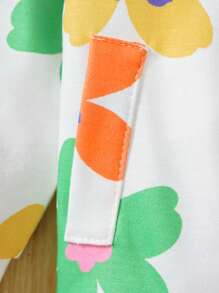 Baby Girls Solid Tank Top & Floral Print Hoodie & Sweatpants For Spring & Autumn