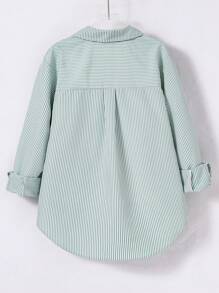 Tween Girl Striped Sun Protection Shirt, Japanese And Korean Style, Spring And Summer,Holiday,Summer,Travel