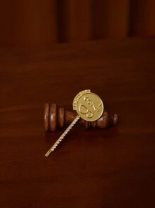 HARRY POTTER X SHEIN 4 Pcs Golden Geometric Pattern Fashion Hair Clips,Back To School - Gold - View 7