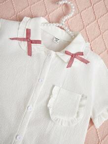 Áo cardigan ngắn tay đơn giản màu trắng có quần short dành cho nữ, Bộ đồ mặc nhà 2 món thường ngày - trắng - Xem 5