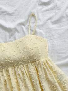 Soleia WYWH Women's Summer Vacation, Graduation Season, Wedding Season, Back-To-School Season, Easter Season Party & Lunch Cute Casual Summer Camisole - Sweet, Romantic, Countryside Style Knit Texture, Ruffle Detail, Elastic Waist, Relaxed Hemline, High Low Design, Yellow Spaghetti Strap Top - Yellow - View 5