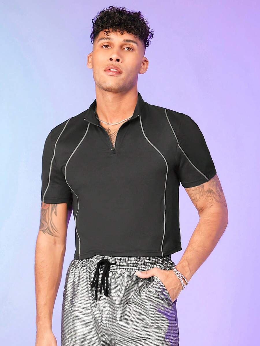 FeverCity Men Contrast Piping Polo Shirt