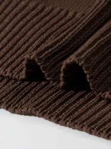 ANDREILEE Men's Hollow Out Short Sleeve Letter & Number Knit Top - Brown - View 4