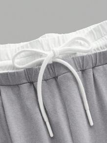 Coolane Conjunto de ropa de calle de primavera/verano para mujer con estilo, parte superior de tirantes finos con diseño de bloques de color + pantalones de color contrastante