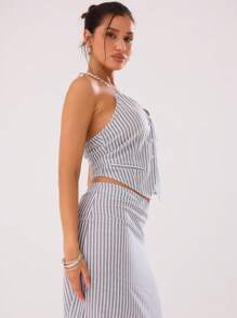 MUSERA 夏季细条纹吊带背心上衣，适合度假、春夏假期 - 彩色 - 查看 3