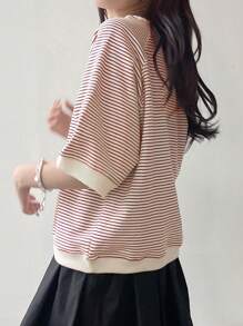 DAZY 條紋印花下垂肩TEE