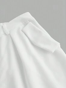 SHEIN Privé Damen hohe Taille Falten Shorts in großer Größe mit Taschen einfarbig