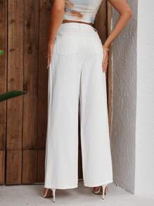 SHEIN Essnce Jean à taille haute et large jambe