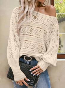 EMERY ROSE Women's Solid Color Simple Daily Wear Sweater, Pullover, Knit Pullover Fall Winter - Khaki - View 6