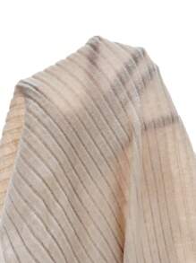 SHEIN Frenchy Vestido de punto acanalado ceñido con abertura lateral en el muslo, vestido de suéter largo, vestido de suéter maxi, vestido de suéter largo, vestido de invierno sexy - Albaricoque - Ver 7