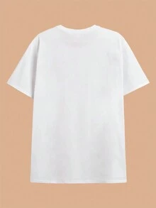 SHEIN EZwear Slogan Graphic Drop Shoulder Tee I'm A MIRROR CHANGE Everything About Me To Fit In - White - View 2