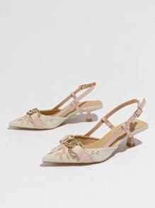 Fall/Winter 2025 Women's High-Heeled Rhinestone Mules, Fashionable, Comfortable And Suitable For Outdoors Wear With Dress Valentines, Elegant, Women Pumps, Elegant, Kitten Heels