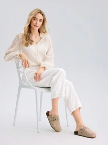 MOTF PREMIUM WOMEN'S CASUAL BUCKLE DETAIL FLAT SHOES, FOR CHRISTMAS FALL NEW YEAR HOLIDAY, VALENTINES - Apricot - View 7