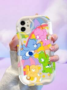 ROMWE X Care Bears Cute Cartoon Bear Pattern 3D Wave Trim Phone Case - Multicolor - View 1