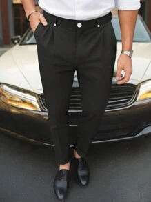 Manfinity Hypemode Quần vest nam đơn giản và giản dị hàng ngày - màu đen - Xem 3