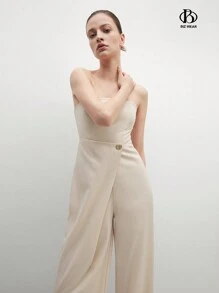 BizChic Women's Solid Color Simple Daily Strapless Jumpsuit