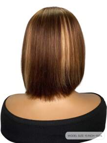 4 X 1 T-Part Lace Straight Short Colored Human Hair Wig - S4/27 - View 5