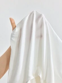 Ocili 女士纯色纽扣前结下摆睡衣套装/睡衣套装 - 白色 - 查看 7