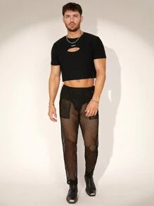 FeverCity 男士梯形開口背部短款針織上衣