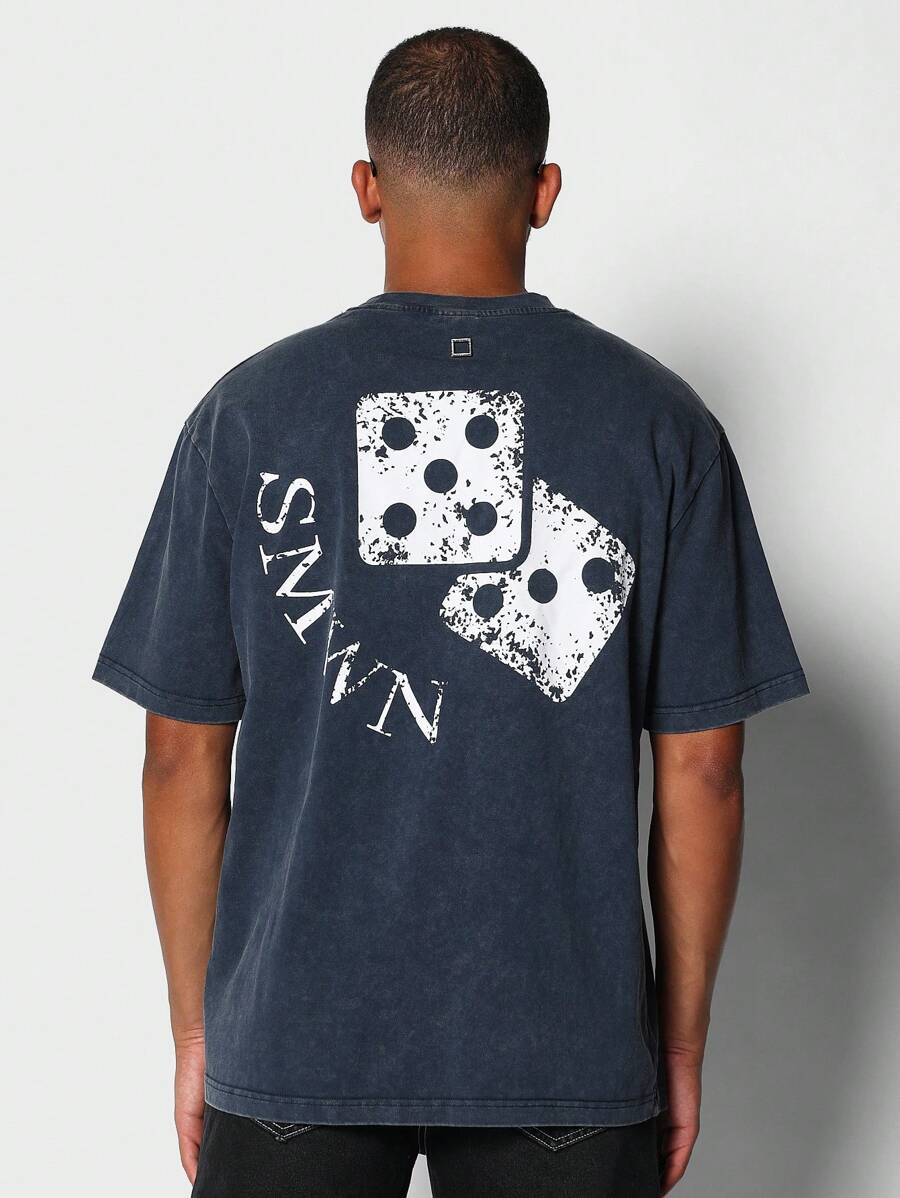 SUMWON Áo thun tay ngắn dáng ôm vừa vặn có in hình ở lưng - Màu xanh nhạt - Xem 1