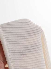 DAZY Square Neck Ribbed Knit Tee - Beige - View 3