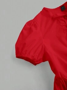 COSMINA 趣味可愛蝴蝶結泡泡袖上衣