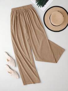 SHEIN 女士纯色简约日常宽松长裤