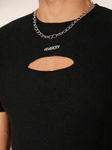 FeverCity 男士梯形開口背部短款針織上衣