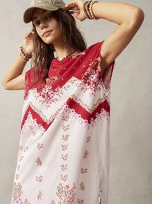 Bohemela Váy đi nghỉ không tay in hoa cho nữ - Nhiều màu - Xem 7