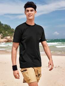 In My Nature Men Letter Graphic Outdoor Tee For Summer