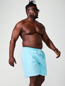 Manfinity Swimmode 男士大碼休閒度假沙灘短褲 - 彩色 - 查看 4