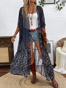 SHEIN LUNE Áo thiết kế Sheer dành cho nữ với phong cách nghỉ dưỡng - Nhiều màu - Xem 1