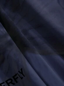 DAZY Coconut Tree Print Drop Shoulder Tee Oversized T-Shirt - Navy Blue - View 7