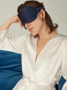 MOTF PREMIUM MÀU ĐỀU 16MM 100% TƠ LỤA CHE MẮT CHO PHÒNG NGỦ, DU LỊCH, VĂN PHÒNG, TRƯỜNG HỌC - Màu xanh hải quân - Xem 2