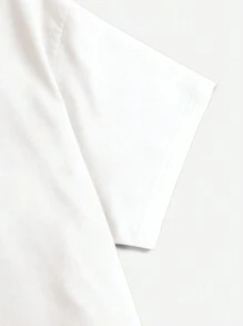 SHEIN Essnce 标语图案落肩 T 恤没关系，我又失去了笑容，但没关系 - 白色 - 查看 3