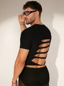 FeverCity 男士梯形開口背部短款針織上衣