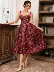 Halter Sexy Elegant Cinched Waist Compression A-Line Dress Party Dress Wedding Guest Cocktail Dress