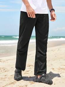 In My Nature Men Letter Graphic Drawstring Waist Outdoor Pants