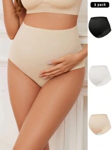 Moonlight&Mama High Waist Multi-Colored Knitted Thin Maternity Panties (Set Of 3) - Multicolor - View 4