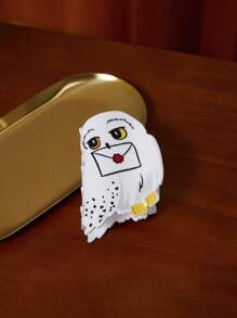 HARRY POTTER X SHEIN Pinza de pelo con forma de búho de Hedwig de dibujos animados, regalos, pinza de pelo, pinzas de pelo, pinza de pelo, pinza de pelo - Blanco y Negro - Ver 5