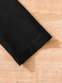 Traje de blazer y pantalón de primavera y otoño de unicolor informal y ligero - Negro - Ver 4